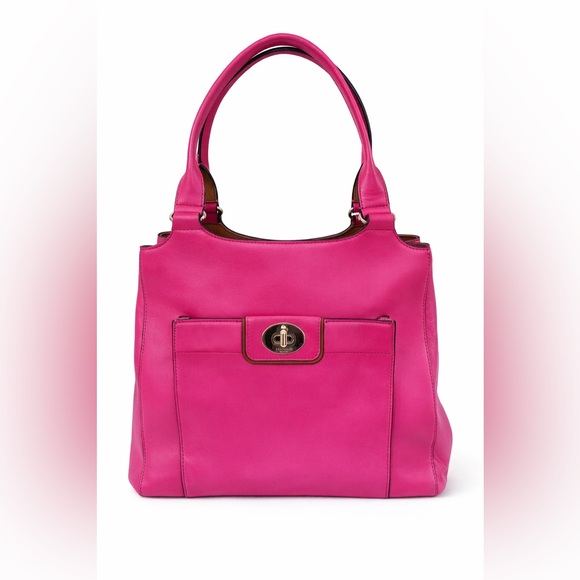 kate spade Handbags - Kate Spade Hampton Road Davis Tote Hot Pink Leather Turn Lock LG Bag NWOT